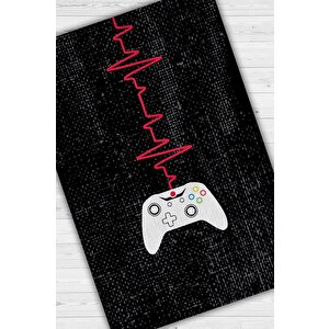 Homshtag Oyun Ritmi Siyah Oyuncu Halısı Gamer Tasarım Halı Oyuncuya Hediye Halı Konsol Temalı Halı 200x300 cm