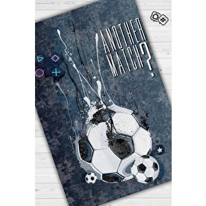 Bir Maç Daha Çok Renkli Oyuncu Halısı Gri Gamer Temalı Halı Pes Sever Hediye Gölgeli Halı 80x120 cm