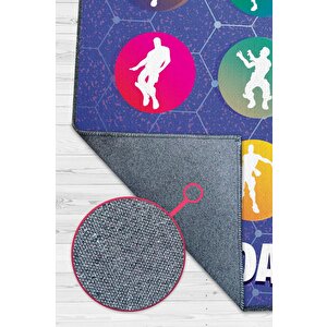 Your Dance Çok Renkli Oyuncu Halısı Mavi Renk Gamer Temalı Halı Fortnite Oyuncu Hediye Halı 160x240 cm