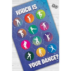 Your Dance Çok Renkli Oyuncu Halısı Mavi Renk Gamer Temalı Halı Fortnite Oyuncu Hediye Halı 80x120 cm