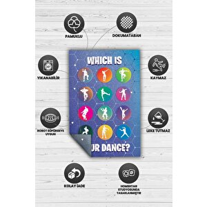 Homshtag Your Dance Çok Renkli Oyuncu Halısı Mavi Renk Gamer Temalı Halı Fortnite Oyuncu Hediye Halı