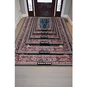 Homshtag Nuh'un Gemisi Koleksiyonu Fil, Çiçek Desenli Art Deco Tarzı Vintage Halı,çok Renkli Maksimalist Halı
