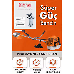 58 Cc 11000 Rpm Yan Tipi Benzinli Ot Çalı Çim Biçme Tırpanı
