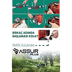 Assur 58 Cc 11000 Rpm Yan Tipi Benzinli Ot Çalı Çim Biçme Tırpanı