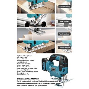 Profesyonel 21v Çift Akülü Metal Şanzıman Dekupaj Testere Makinesi