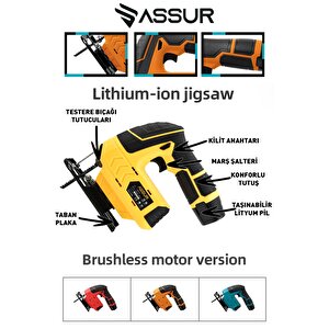 Dewpro Extra Power 12 Volt Li-ion Şarjlı Dekupaj Testere Sarı