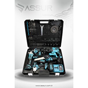 Profesyonel 21v Akülü 5'li Set Kırıcı Delici Hilti Taşlama Somun Sıkma Akülü Vidalama Budama Testeri