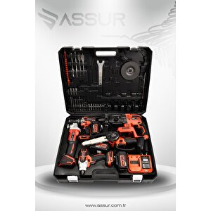 Profesyonel 21v Akülü 5'li Set Kırıcı Delici Hilti Taşlama Somun Sıkma Akülü Vidalama Budama Testeri