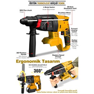 21v Kömürsüz Motor Darbeli Çift Akülü Şarjlı Kırıcı Delici Hilti 2-26mm