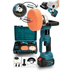 Profesyonel 21v Çift Akü 125 Mm Taşlama & 150 Mm Polisaj Makinesi Set