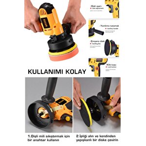 450w Elektrikli 125mm Dikey Polisaj Zımpara Makinesi Sarı