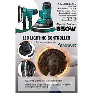 Assur 360'ledli 850w Pro Alçıpan Zımpara Makinası Toz Emmeli