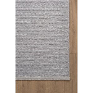 Hena Hn006a Gri Şönil Kilim İnce Yumuşak Toz Yapmaz Kaymaz Taban Makinada Yıkanabilir Modern Halı