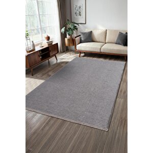 Hena Hn006a Gri Şönil Kilim İnce Yumuşak Toz Yapmaz Kaymaz Taban Makinada Yıkanabilir Modern Halı 80x150 cm