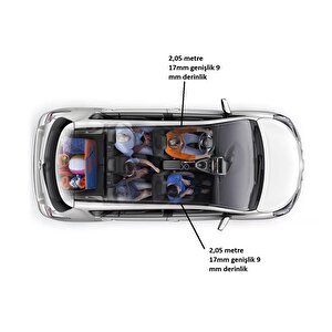 Toyota Verso Tavan Oluk Çıtası Tavan Oluk Fitili 4,10 Metre Sağ-sol Takım 17mm Genişlik