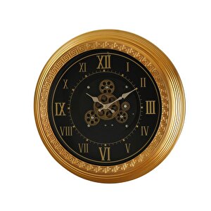 Varak Çarklı Duvar Saati Gold Siyah 55 Cm Ak.wlt1000 Beyaz