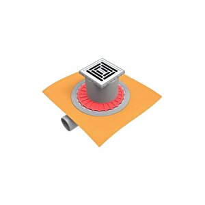 Masterx Yalıtımlı Noktasal Su Gideri 10x10 Titanyum Siyah Yandan Çıkışlı