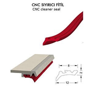 Cnc Kızak Fitili Puntalı Sıyırıcı Tipi Cnc Contası 5 Metre Kırmızı