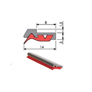 Contacall Cnc Kızak Fitili Puntalı Sıyırıcı Tipi Cnc Contası 5 Metre Kırmızı