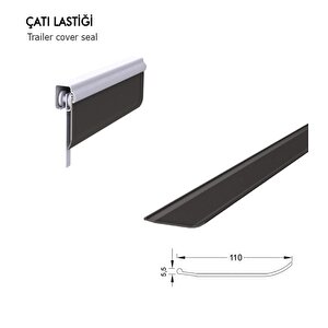 Dorse Kayar Çatı Lastiği Yağmur Lastiği 11 Cm Genişlik 14 Metre Uzunluk Siyah