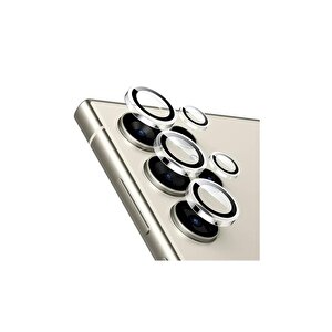 Samsung S25 Ultra İle Uyumlu Darbeye Dayanıklı Safir Kamera Lens Koruyucu Şeffaf