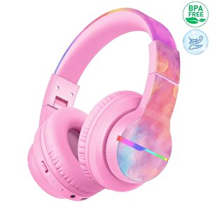 Iclever Led Işıklı Güvenli Ses Sınırlı 85 Saat Oynatma Süreli Bluetooth Çocuk Kulaklığı Renkli