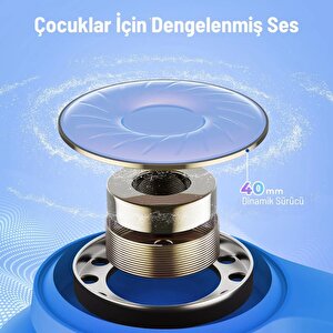 Iclever Gürültü Önleyici Ses Sınırlı 60 Saat Oynatma Süreli Bluetooth Çocuk Kulaklığı Mavi