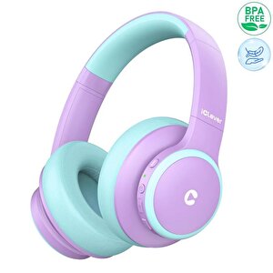 Iclever Gürültü Önleyici Ses Sınırlı 60 Saat Oynatma Süreli Bluetooth Çocuk Kulaklığı Lila