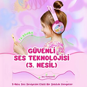 Iclever Kedi Kulaklı Led Işıklı Güvenli Ses Sınırlı 60 Saat Oynatma Süreli Bluetooth Çocuk Kulaklığı Pembe