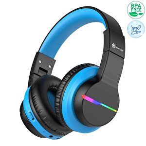 Iclever Led Işıklı Güvenli Ses Sınırlı 85 Saat Oynatma Süreli Bluetooth Çocuk Kulaklığı Siyah Mavi