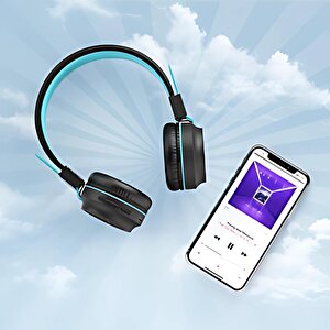Iclever Led Işıklı Güvenli Ses Sınırlı 30 Saat Oynatma Süreli Bluetooth Çocuk Kulaklığı Lacivert
