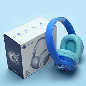 Iclever Led Işıklı Güvenli Ses Sınırlı 45 Saat Oynatma Süreli Bluetooth Çocuk Kulaklığı Mavi