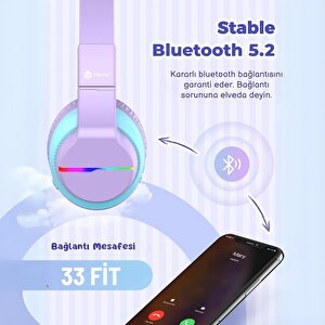 Iclever Led Işıklı Güvenli Ses Sınırlı 85 Saat Oynatma Süreli Bluetooth Çocuk Kulaklığı Yeşil