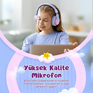 Iclever Led Işıklı Güvenli Ses Sınırlı 85 Saat Oynatma Süreli Bluetooth Çocuk Kulaklığı Yeşil