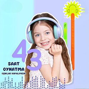 Iclever Led Işıklı Güvenli Ses Sınırlı 45 Saat Oynatma Süreli Bluetooth Çocuk Kulaklığı Lila