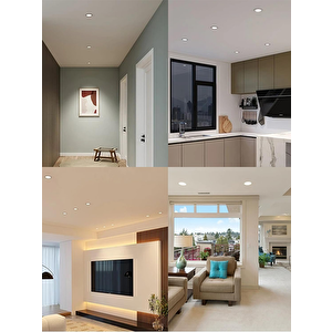 10'lu 3 Watt Sıva Altı Yuvarlak Led Panel - 10 Adet Beyaz