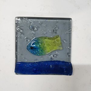 Balık Desenli Banyo Cam Gider Kapağı Süsü Tekli Ölçü :10x10 Cm