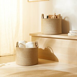 2'li Jüt Halat Sepet Set 35 X 27 Cm