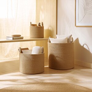 2'li Jüt Halat Sepet Set 26 X 22 / 35 X 27 Cm