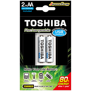 Toshiba Usb Şarj Ci̇hazi+2 Ad.2000mah Kalem Pi̇l