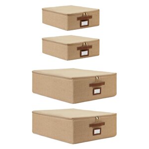 Ocean Home Textile 4'lü Jüt Destekli Hurç Set 2 Adet 31 X 38 X 12 + 45 X 55 X 18 Cm