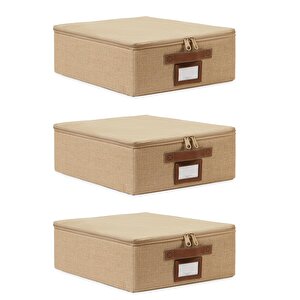 Ocean Home Textile 3'lü Küçük Boy Jüt Destekli Hurç Set 31 X 38 X 12 Cm