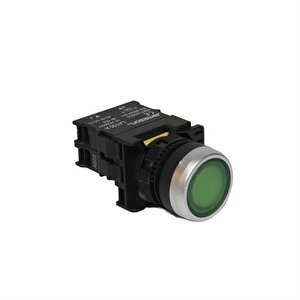 220v Yaylı Led Işıklı Yeşil Buton