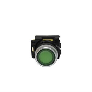 220v Yaylı Led Işıklı Yeşil Buton