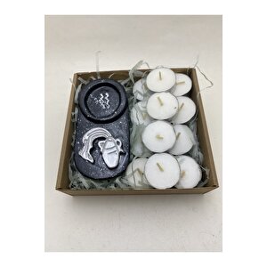Kova Burcu Mumluk 3 Adet Tealight Balmumu Mum Hediyeli