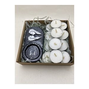 Ikizler Burcu Mumluk - 3 Adet Tealight Balmumu Mum Hediyeli