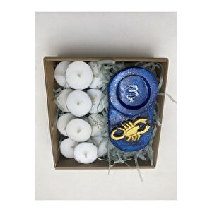 Akrep Burcu Mumluk - 3 Adet Tealight Balmumu Mum Hediyeli