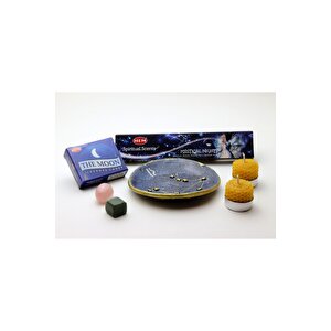 Terazi Burcu Yıldız Haritalı Tütsülük Taşlı Set Mavi