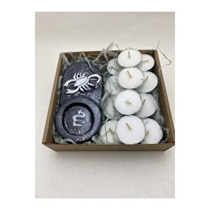Akrep Burcu Mumluk - 3 Adet Tealight Balmumu Mum Hediyeli