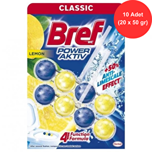 Kokulu Tuvalet Temizleyicisi - Power Aktiv Limon - 10 Adet (20 X 50 Gr)